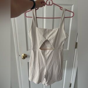 WeWoreWhat Ivory Cutout Jumpsuit